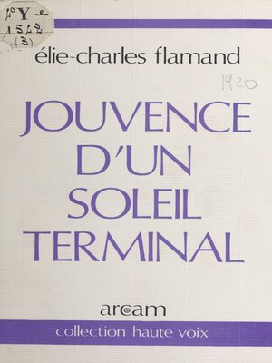 cover image of Jouvence d'un soleil terminal